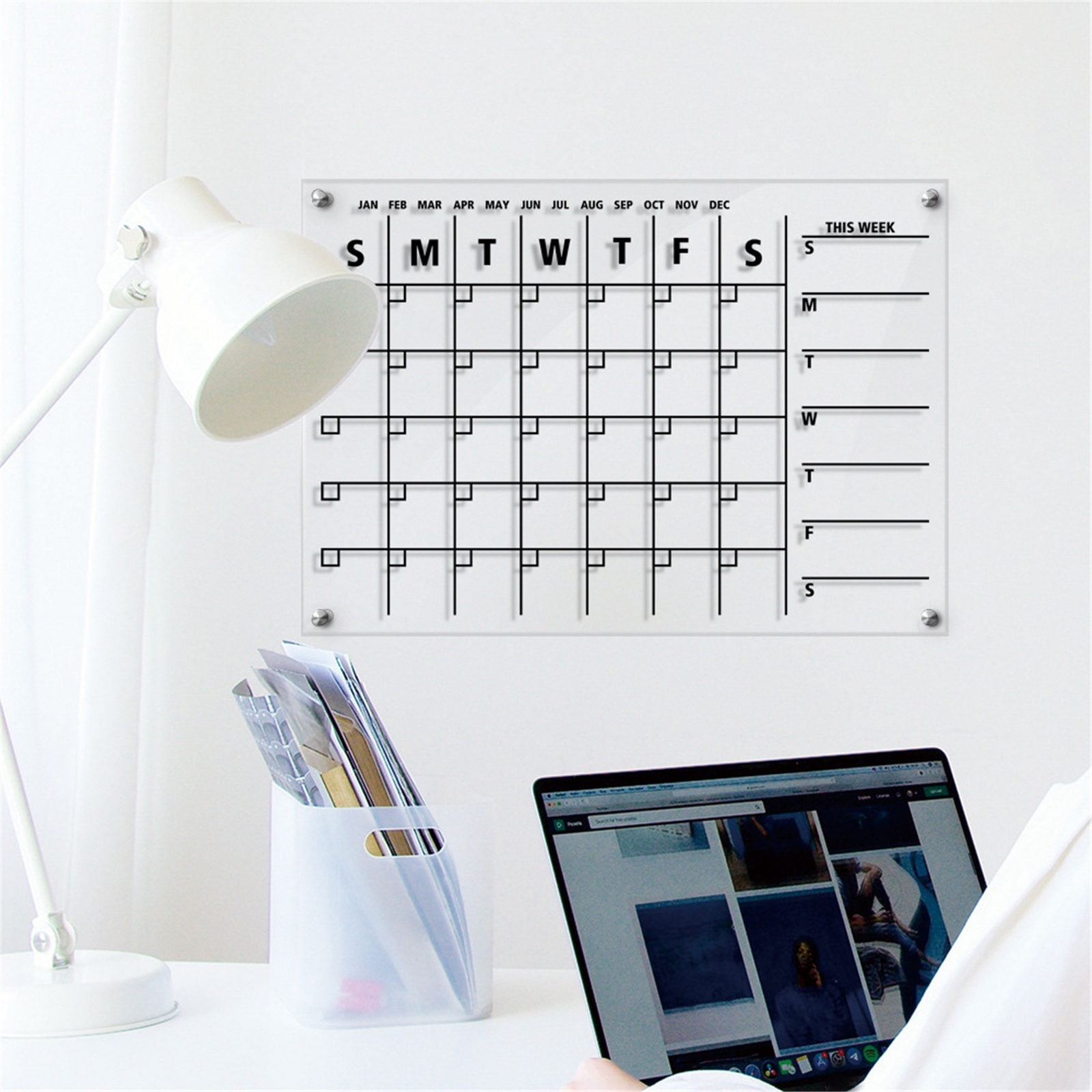 Pouches For Organization Wall Acrylic Weekly Planner Board Clear Dry Erases Calendar Planner Reusable Weekly Daily To Do List Board 1ml
