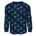 thumbnail image 2 of Toddler Outerstuff Navy Dallas Cowboys All-Over-Print Long Sleeve T-Shirt and Pants Sleep Set, 2 of 3