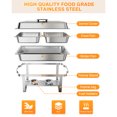 thumbnail image 3 of 9.5QT Stainless Steel Chafing Dish Buffet Set w/Fuel Racks, Water Trays & Lid for Parties, Banquets, Weddings (Silver), 3 of 6