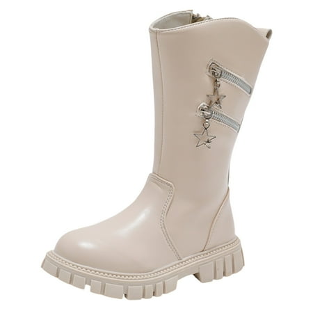 

Children Shoes Fashionable Thick Soled Boots Fashionable Baby Soft Soled High Top Boots Shoes for Girls 6 Size Toddler Girl Leather Boots for Little Girls Leopard Rain Boots Kids Girls Cute Boots
