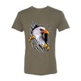 thumbnail image 2 of Torn Ripped Eagle Claws Animal Lover Mens Premium Tri Blend T-Shirt, Military Green, Large, 2 of 3