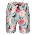 thumbnail image 3 of Fuzoiu Roses and Butterflies Print Men's Beach Shorts,Men's Swim Trunks,Quick Dry Board Shorts with Pockets,Men's Bathing Suits for Surfing, Running, and Casual Wear-Small, 3 of 6