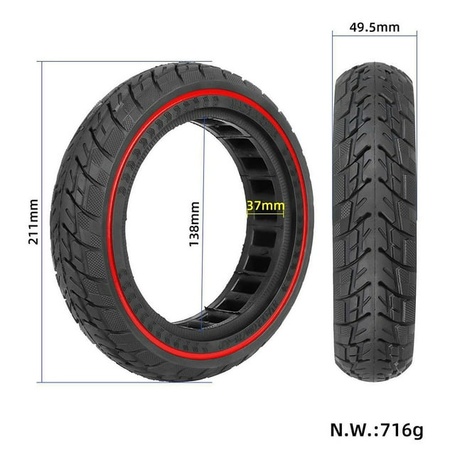 Pneu Plein pour Trottinette Électrique 8.5 Pouces 50/75-6.1 Caoutchouc Creux Suspension pour Xiaomi pour M365 Accessoires Roues Rouges
