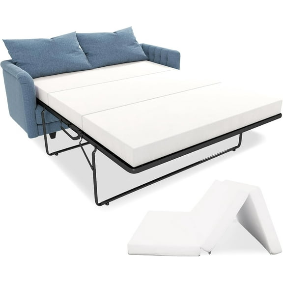 Queen Size 4 Inch Memory Foam Mattress Replacement for Sofa Beds and Couches