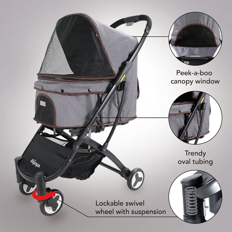 Ibiyaya FS1670 G 4 Wheel Speedy Fold Pet Buggy Foldable Dog Cat Pet Stroller Medium Walmart