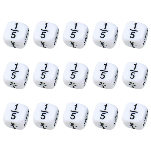 FELTECHELECTR 15 dados de fracciones para niños, juguetes didácticos de aritmética, dados educativos de matemáticas.