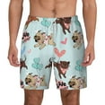 thumbnail image 3 of Uemuo Cute Pug Dogs Pattern Mens Swim Trunks Quick Dry Board Shorts with Mesh Lining, Stretch Beach Shorts Quick Dry No-Chafing Board Shorts-XX-Large, 3 of 9
