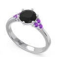 thumbnail image 2 of 2.15 Carat Round Cut Black Onyx & Amethyst Gemstone Fancy Ring for Birthday Gift 14K White Gold Size 9.5 by Diamond-Capitals, 2 of 7