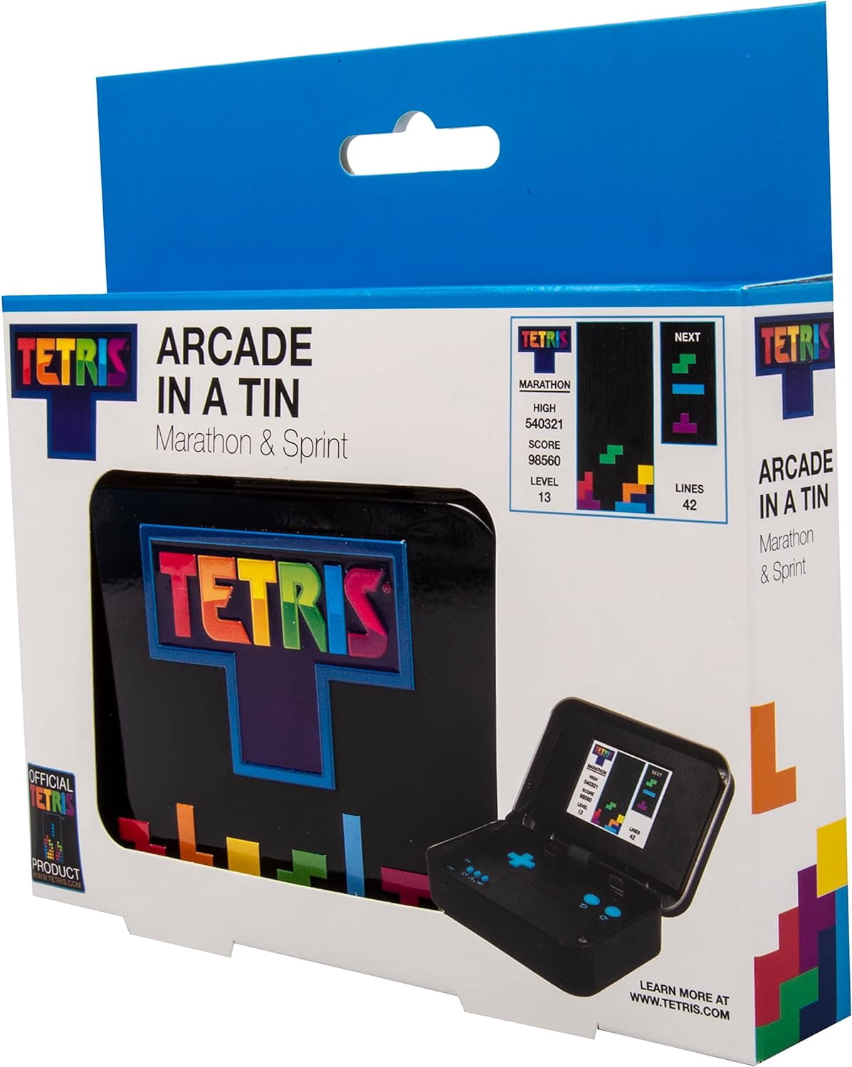 Fizz Creations Tetris Arcade in a Tin Handheld Retro Gaming Original Gameplay and Sounds