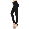 thumbnail image 3 of Auliné Collection Womens Solid Slim Fit Color Skinny Stretchy Ponte Pants Black 2X, 3 of 4