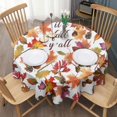 thumbnail image 3 of Its Fall Yall Leaves Pattern Round Tablecloth 60" X 60",Wrinkle Wipeable Table Cloth for Kitchen Dining Room Picnic Patio Party, 3 of 6