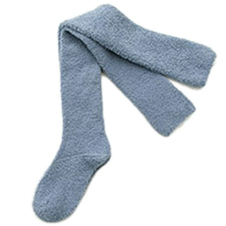 

CHOMOEN Women Winter Thigh High Fuzzy Slipper Socks Solid Color Over Knee Warm Stockings