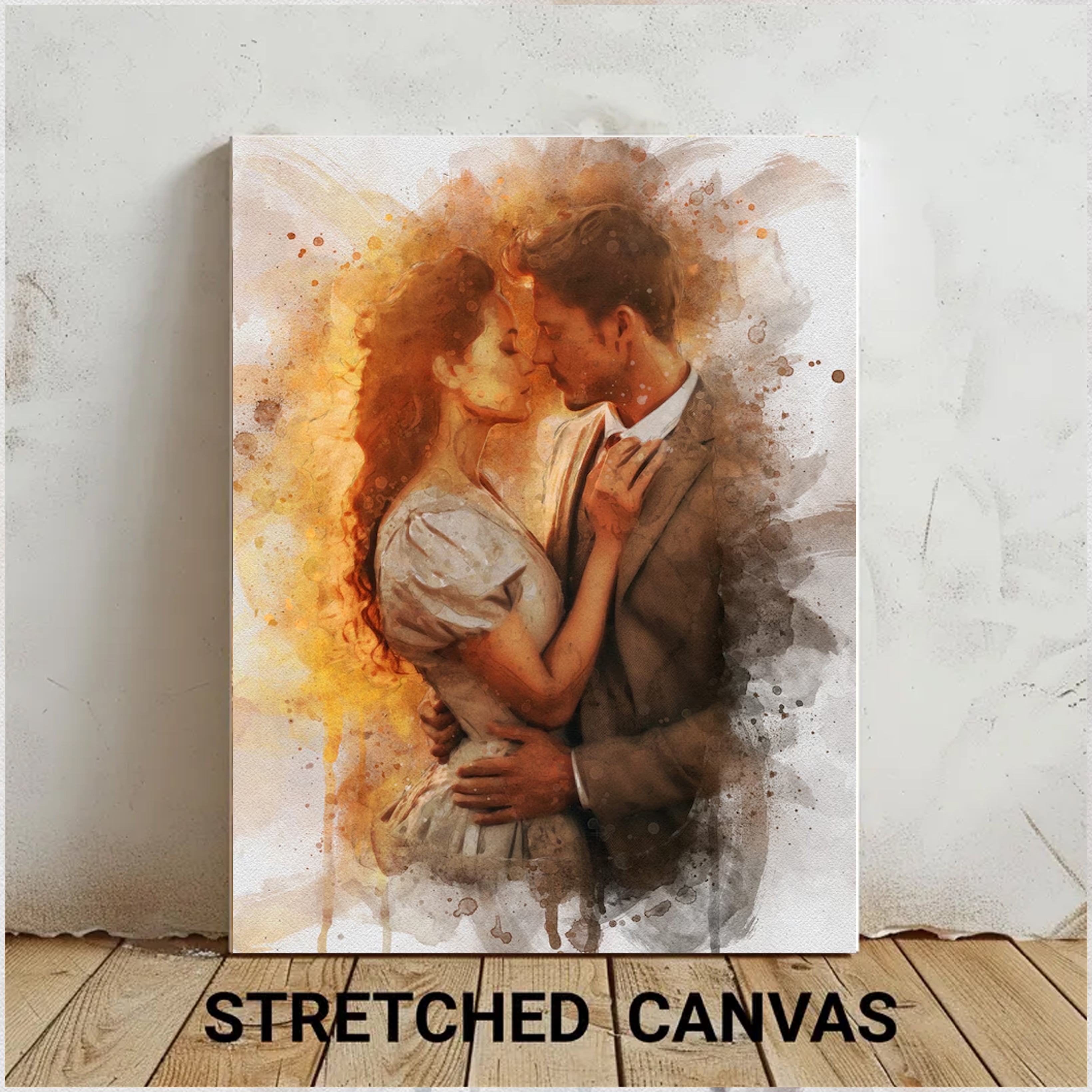 18X24, Custom Portrait, Personalized Watercolor Portrait on Stretched Canvas, Custom Canvas, Canvas Print, Canvas, Personalized Photo Canvas, Canvas Picture, Custom Watercolor, Portrait from Photo
