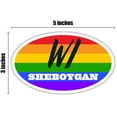 thumbnail image 3 of Sheboygan WI Wisconsin Sheboygan County Rainbow Pride Flag 6 Stripes Pride Flag Euro Decal Bumper Sticker 3M Vinyl 3" x 5", 3 of 3