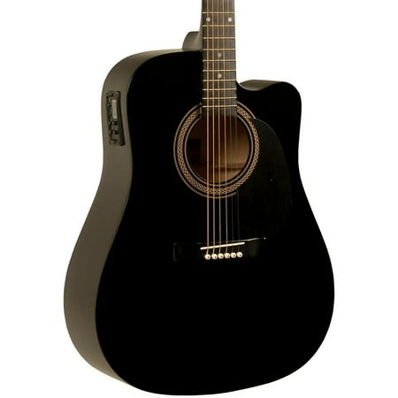 Rogue RA-090 Dreadnought Cutaway Acoustic-Electric Guitar Black