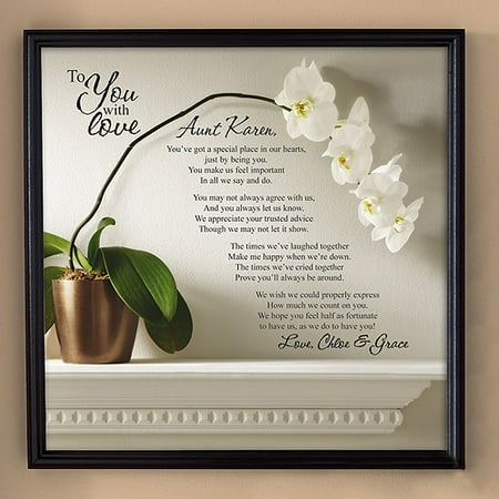 Personalized "To You with Love", Canvas Framed Art, 16" x 16", Available in 2 Styles