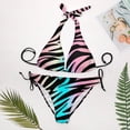 thumbnail image 4 of SKQIT Women's 2 Piece Swimsuits Triangle Thong Bikini Zebra Striped Bikini Bathing Suits Set, 4 of 12