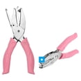 thumbnail image 1 of Uxcell 1/8" Perforadora de un solo agujero, perforadora de mano con agarre suave, perforadora de papel de metal, paquete de 2 en color rosa, 1 of 6