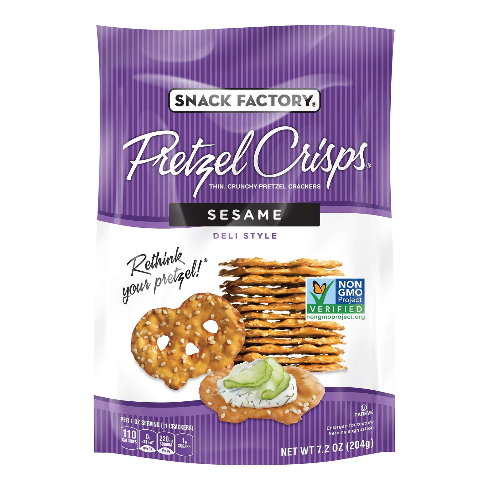 (Price/case)Pretzel Crisp Pretzel Crisps Sesame Case of 12 7.2 oz