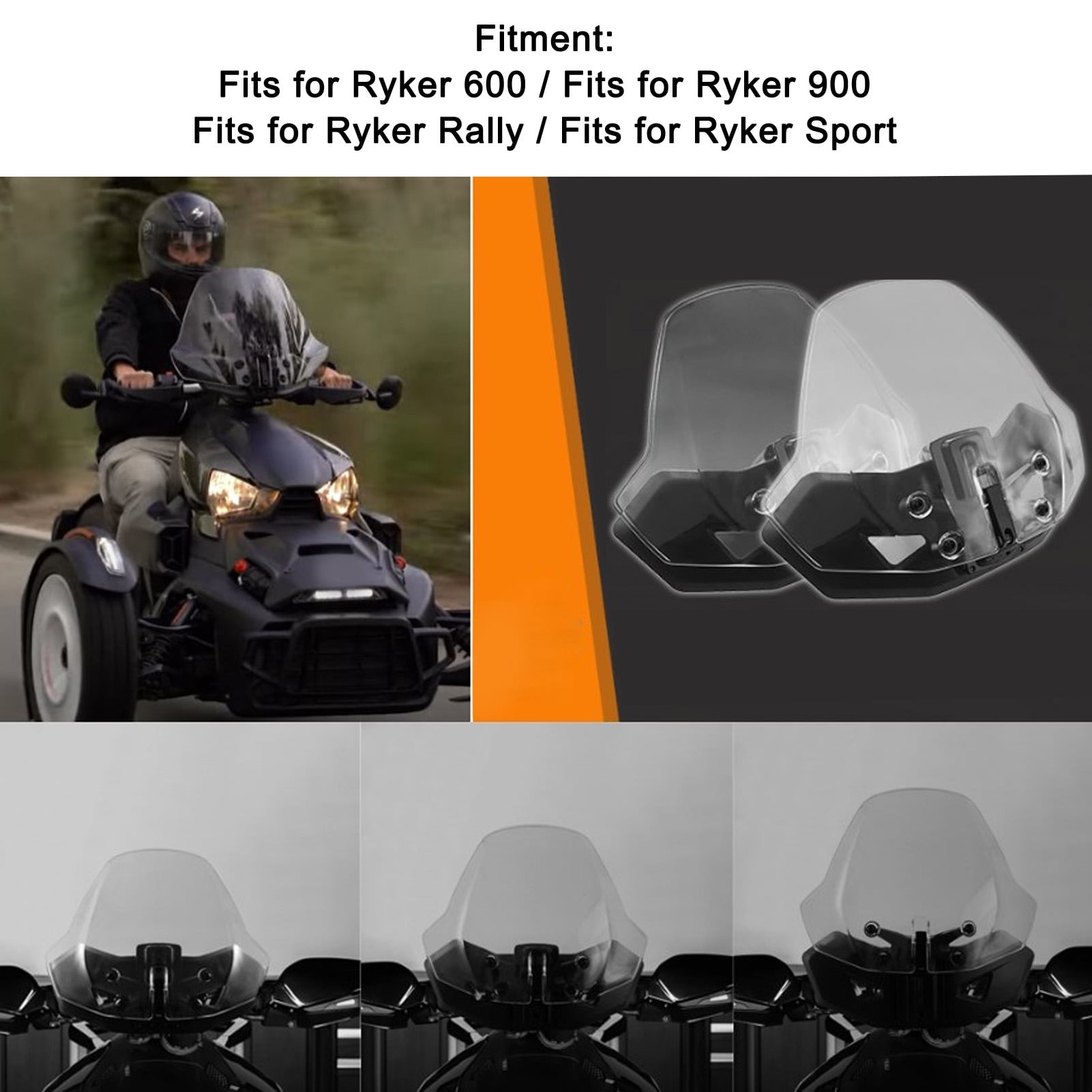 オートバイのフロント ガラス オンロード PC クリア アジャスタブル