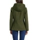 thumbnail image 3 of Abrigo Duffle con Cierre Frontal para Mujer Inspire Chic, Corto, con Capucha, Color Verde Militar, 3 of 6