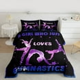 thumbnail image 2 of Homewish Gymnastics Lovers Bedding Comforter Set,Chic Gliitter Print Twin Comforter Sets,Blue Purple Black Bedding Set For Kids,Luxury Bedroom Decor Reversible,2-Piece, 2 of 8
