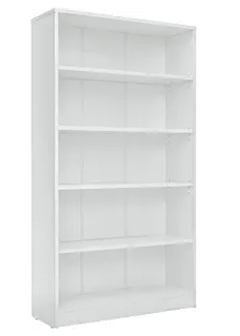 MAYEERTY 5-Shelf Wood Bookcase, 60" Tall, for Bedroom, White