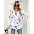 thumbnail image 6 of Zeagoo Casual Long Sleeve Shirts for Women Boho Floral Blouse V Neck Work Tunic Tops Daily Wear, 6 of 7