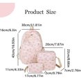 thumbnail image 3 of 3pcs Set Bow Backpack for Woman - Back to School Season Essential, Large Capacity Waterproof Nylon + 10 Pockets, with Free Mini Purse for Teens & College, 3 of 8
