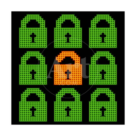 Online Web Security Concept Represented In 8 Bit Pixel Art