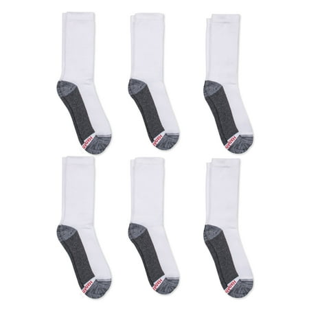 Hanes 6-Pack Crew Socks Mens Max Cushion FreshIQ Wicking Cool ComfortBlend 6-12