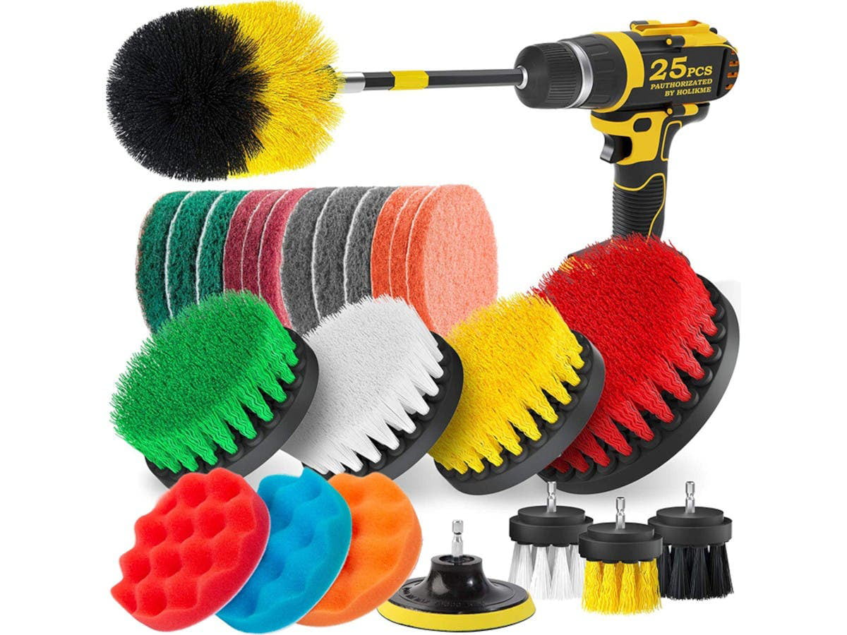 Details about   DUOSHIDA 4 Inch Drill Powered Brush Tile Scrubber Scouring Pads Cleaning Kit 2 