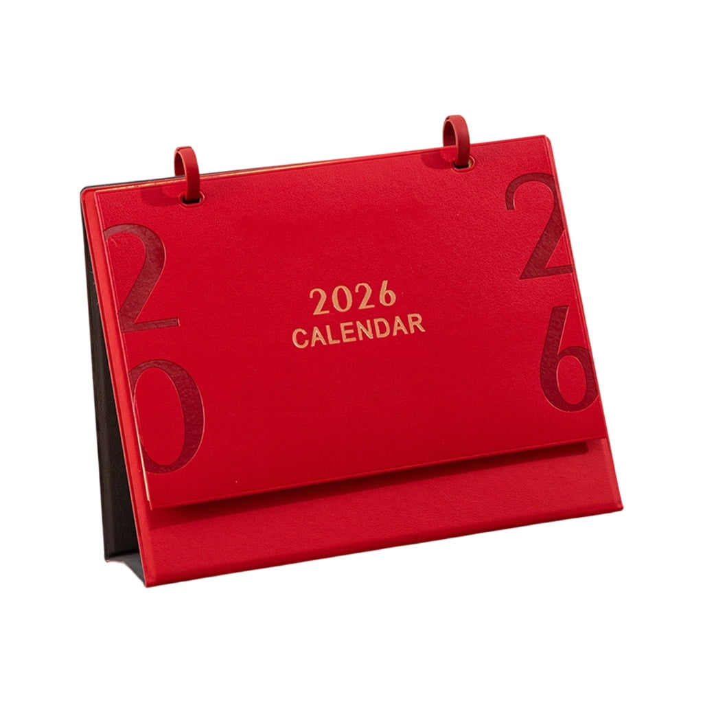 2026 Desk Calendar with Leather Stand 12 Month from Jan to Dec For Home Office