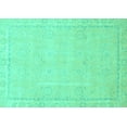 thumbnail image 1 of Ahgly Company Machine Washable Indoor Rectangle Abstract Turquoise Blue Modern Area Rugs, 5' x 7', 1 of 4