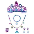 thumbnail image 2 of Conjunto de diadema, collar de perlas, pulsera, anillo y clip para las orejas para fiesta de cumpleaños infantil, disfraz de sirena, 2 of 4