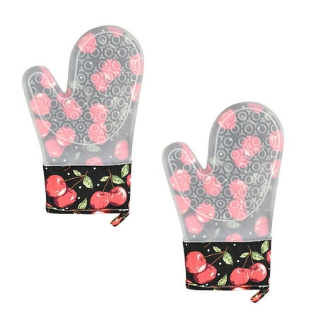 

Kitchen Cooking Silicone Microwave Oven Gloves Pot Mat Insulation Protection