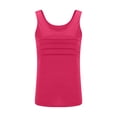 thumbnail image 4 of Tank Tops for Women Cotton Like Pleated Crewneck Sleeveless T Shirts Top Summer Casual Solid Round Neck Loose Fits Lightweight Tanks, 4 of 6