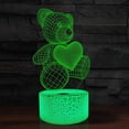thumbnail image 3 of YSTIAN Teddy Bear Night Light,16 Colors Remote Control & Smart Touch Dimmable 3D Illusion Bedside Lamp,Bedroom Decoration Birthday Christmas Toy Gift for Kids Boys Girls Friends, 3 of 7