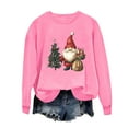 thumbnail image 6 of Makaor Holiday Sweatshirts Womens Christmas Crew Neck Tops Santa Graphic Long Sleeve Pullover Tees Fleece Cute Fall Winter Clothes, 6 of 6