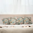 thumbnail image 7 of Ambesonne Leopard Print Throw Pillow Cover 4 Pack, Wild Springtime Bloom, 18", Blush Pale Brown Blue, 7 of 7
