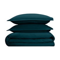1000 Thread-Count 100% Egyptian Cotton 3 Piece Duvet Cover and Pillow Shams, Premium Hotel Comforter Quilt Cover Sateen Weave with Zipper Closure, Corner-Ties - Queen, Teal Blue