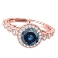 thumbnail image 2 of Mauli Jewels Engagement Rings for Women 1.35 Carat Blue Diamond Ring Crafted 4-prong 14k Solid Rose Gold, 2 of 6