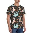 thumbnail image 2 of Vsdgher Rabbit Is Eating Carrots Print Men's Dry Fit Mesh Athletic Shirts Moisture Wicking Tennis T-Shirt Tops, 2 of 9