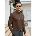 thumbnail image 3 of Coshow Men's Turtleneck T shirt Casual Lightweight Cotton Slim Fit Basic Pullover Tops, 3 of 5