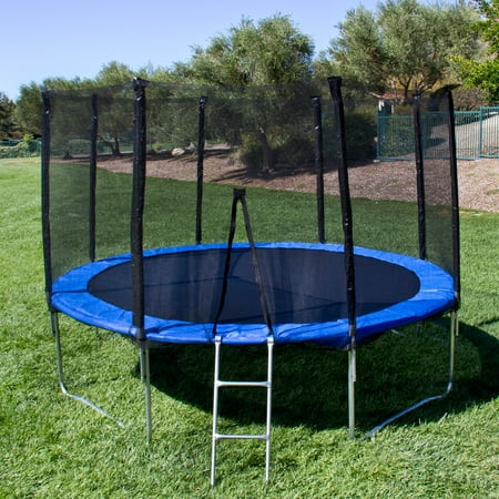BCP 15' Round Trampoline 5 Legs Frame With Safety Enclosure, Padding & Ladder