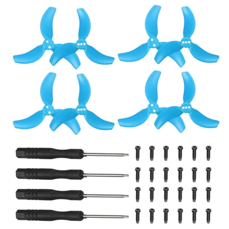 Uxcell 4 Pair 3032S Propellers, Propeller Blades Low Noise Wings Quick Replacement Colorful Wing Blade Spare Part for Drone Handheld Quadcopter Drone Accessories, Blue