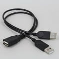 thumbnail image 2 of USB 2.0 Power Charge Data 1 Female to 2 Male Cable Converter Adapter,Black, 2 of 5