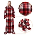thumbnail image 3 of Wearable Lounging Blanket,Super Soft Warm Cozy Reversible Fuzzy,Extra Soft for Sofa Warm Blanket,Lightweight,Red Plaid., 3 of 6
