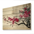 thumbnail image 2 of Designart "Sumi Blossom Asian Painting II" Asian Print on Natural Pine Wood, 2 of 5