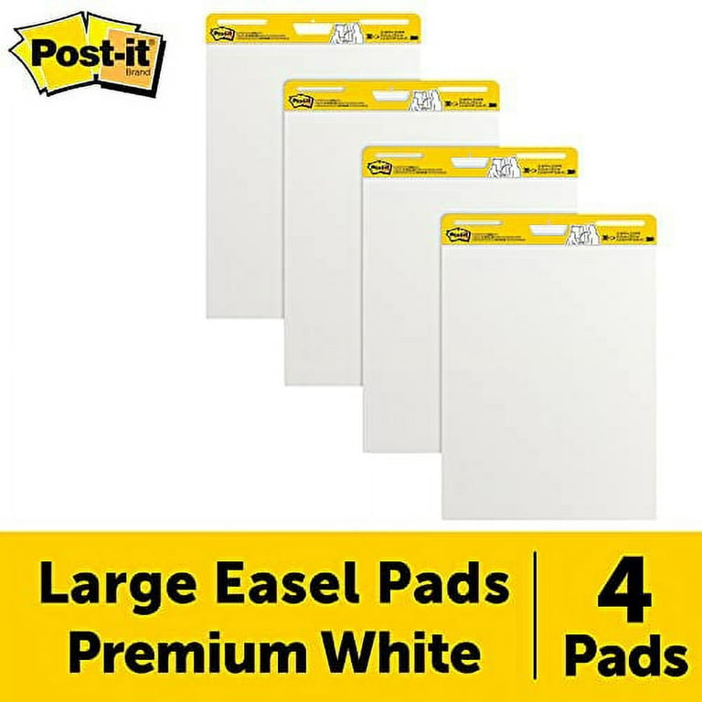 Post-it Super Sticky Easel Pad, 25 in x 30 in, White, 30 Sheets/Pad, 4  Pads/Pack, Great for Virtual Teachers and Students (559 VAD 4PK)